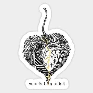 Nature Heals Wabi Sabi Kintsugi Heart Sticker